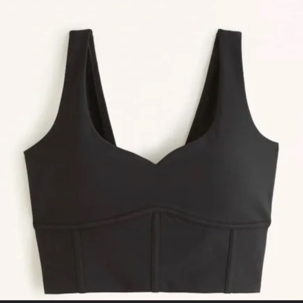 Black Abercrombie YPB sculptLUX Sweetheart Corset Slim Tank